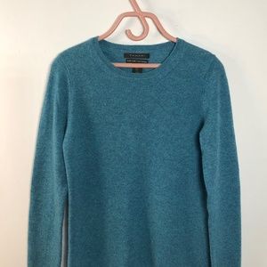 Tahari Pure Luxe 100% Cashmere sweater Teal/Blue